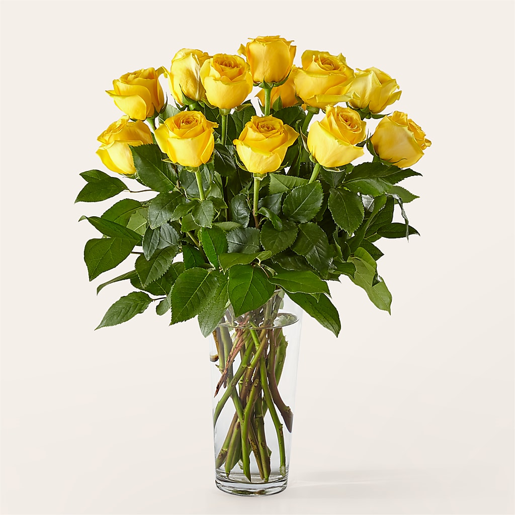 Long Stem Yellow Rose Bouquet – Fleuriste Boutique Du Moulin, L'ile-perrot PQ