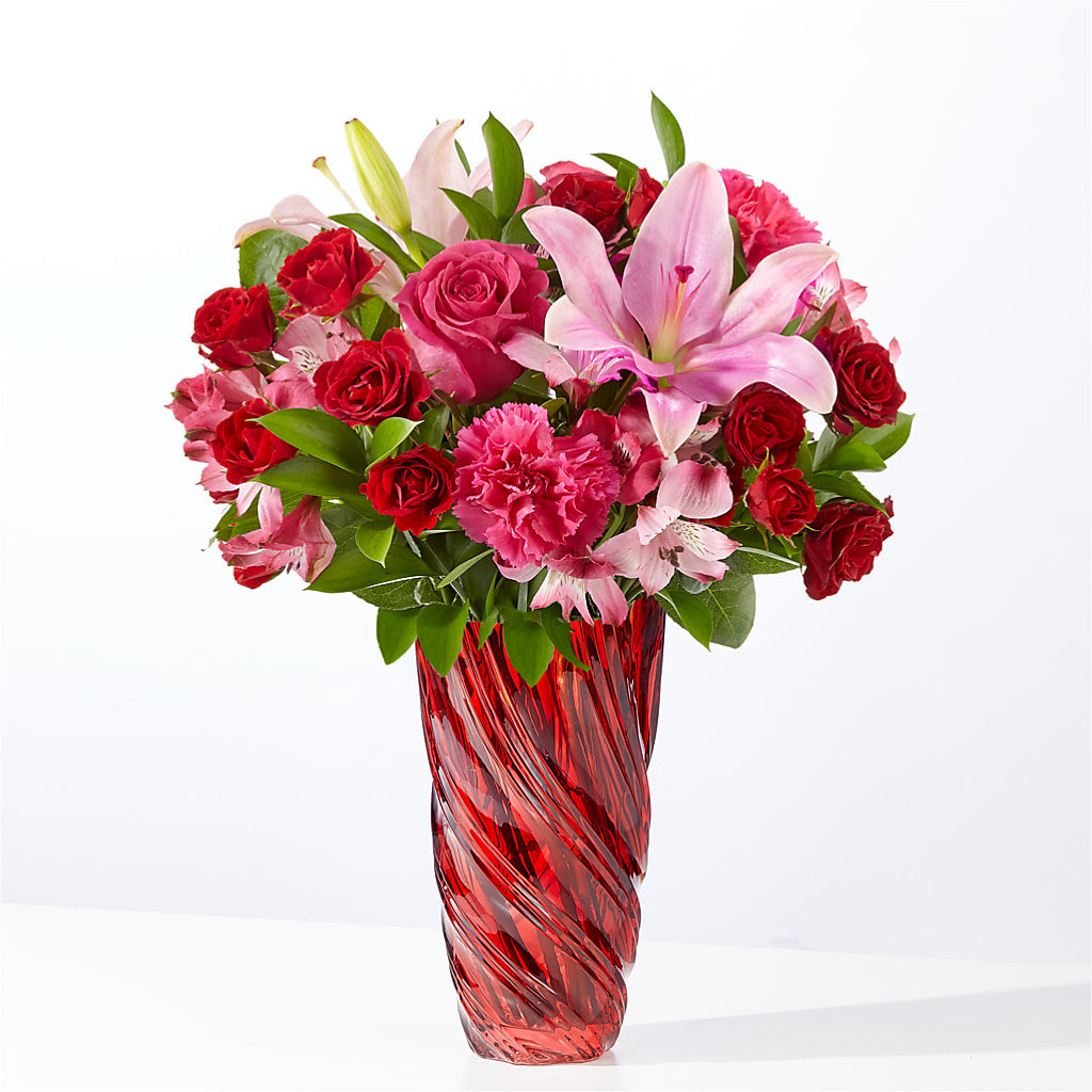 In Love Bouquet with Luxe Swirl Vase – Fleuriste Boutique Du Moulin, L'ile-perrot PQ