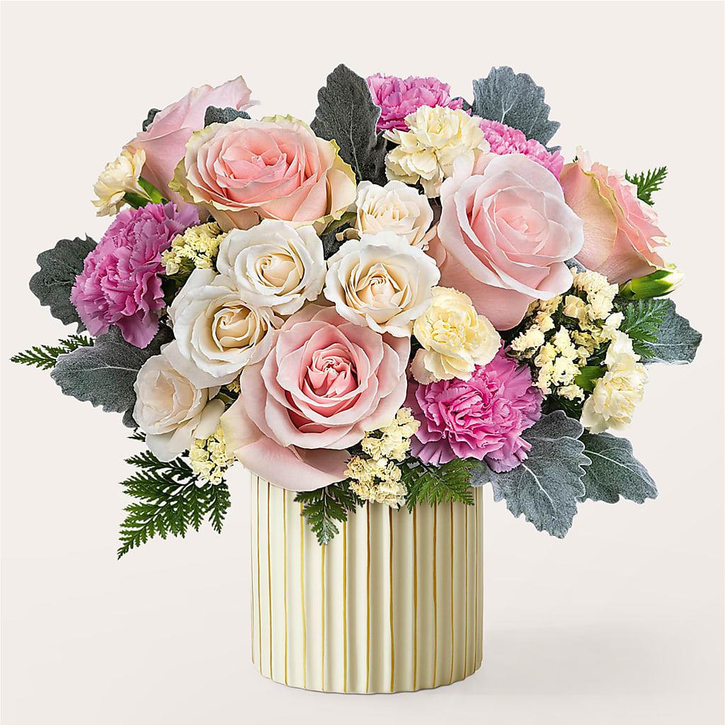 Blissful Moments Bouquet with Ivory Vase – Fleuriste Boutique Du Moulin, L'ile-perrot PQ