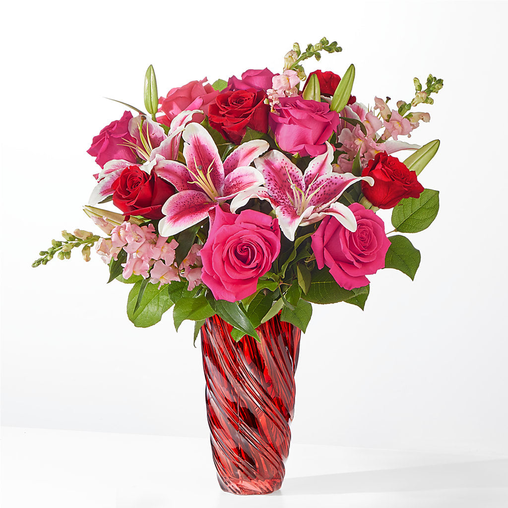 Always You Bouquet with Luxe Swirl Vase – Fleuriste Boutique Du Moulin, L'ile-perrot PQ