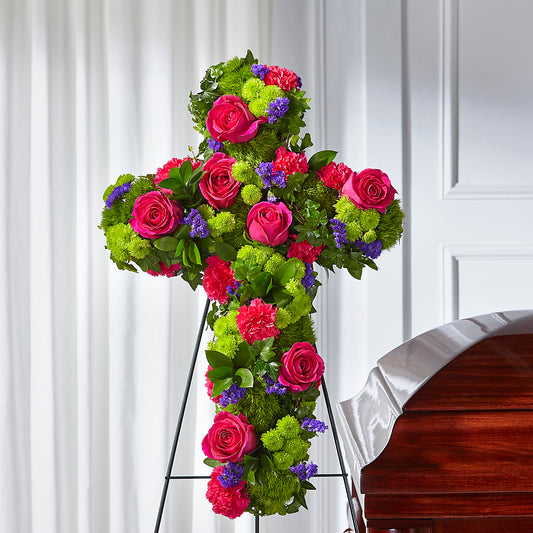 Tribute Rose Floral Cross –  Fleuriste Boutique Du Moulin, L'ile-perrot PQ