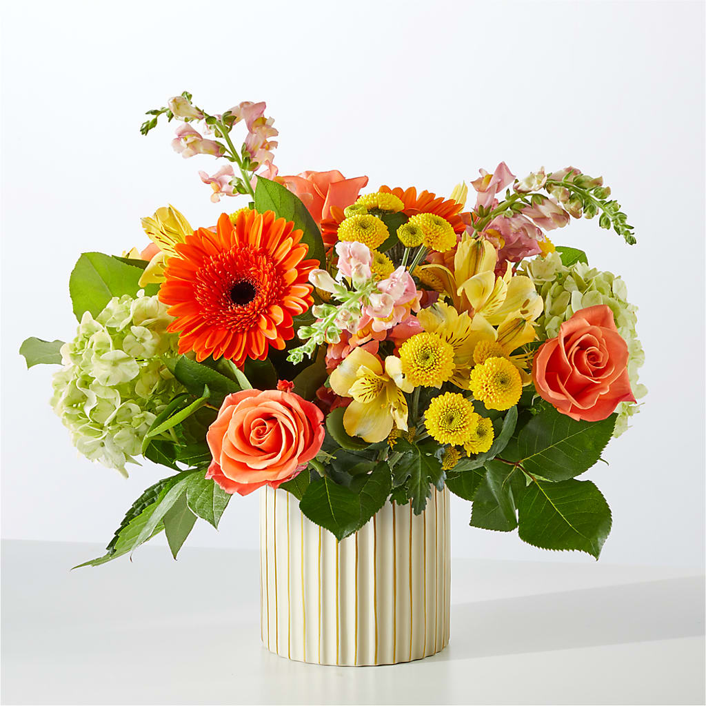 Autumn Sunshine Bouquet with Ivory Vase –  Fleuriste Boutique Du Moulin, L'ile-perrot PQ