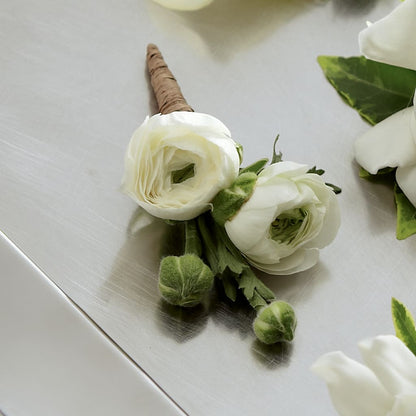 White Ranunculus Boutonniere –  Fleuriste Boutique Du Moulin, L'ile-perrot PQ
